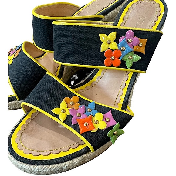Louis Vuitton LV Monogram Canvas Espadrilles - Black Sandals - Picture 3 of 7